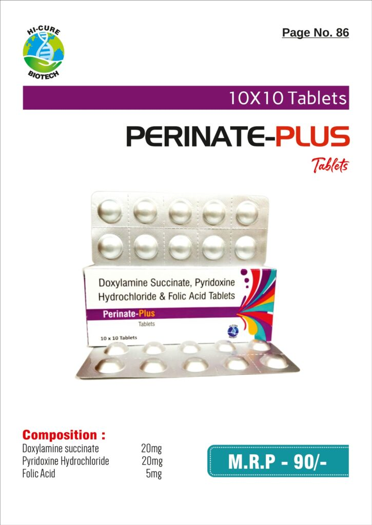 Hi-Cure Biotech - Doxylamine Pyridoxine Tablets Manufacturer India Doxylamine Pyridoxine Tablets